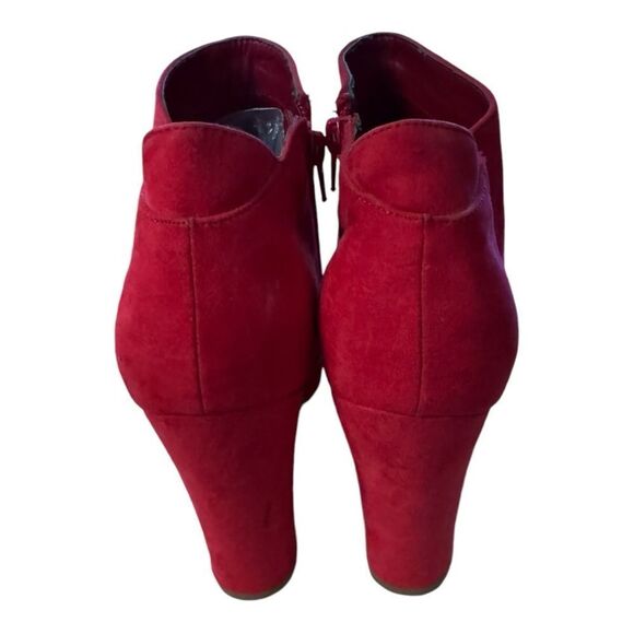 Qupid Women's Red Suede Platform Ankle Boots Booties 10 - Picture 5 of 6